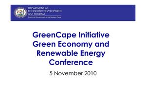 GreenCape Renewable Energy Conference, 2010