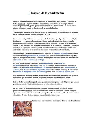 division de la edad media