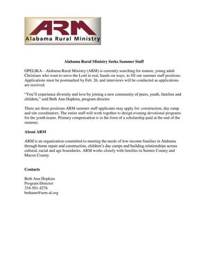 summer staff e-mail release