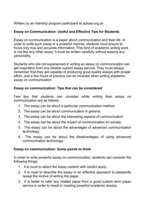 Write an essay on communication