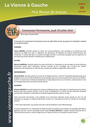 Revue de presse Vienne à Gauche n°14_août 2010