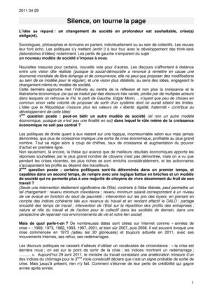 Silence on tourne la page