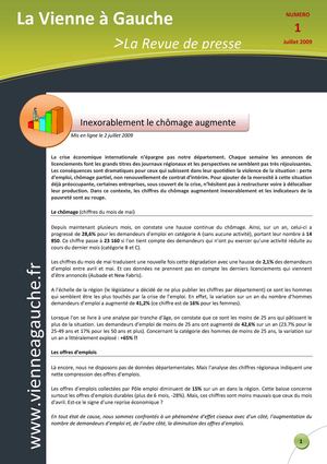 Revue de presse Vienne à Gauche n°1_juillet 2009