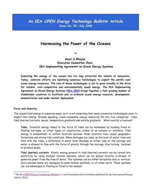 Harnessing the Power of the Oceans
