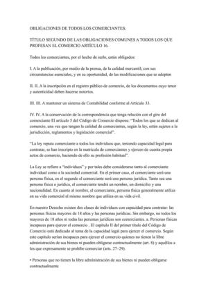 OBLIGACIONES DE LOS COMERCIANTES