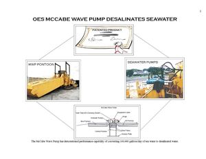 OES McCabe Wave Pump Desalinates Seawater - A Humanitarian Project