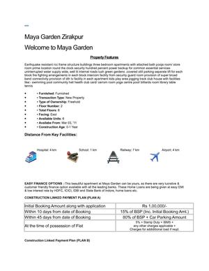 Resale Price Size Location of Flats In Maya Garden Zirakpur >> 9356667007