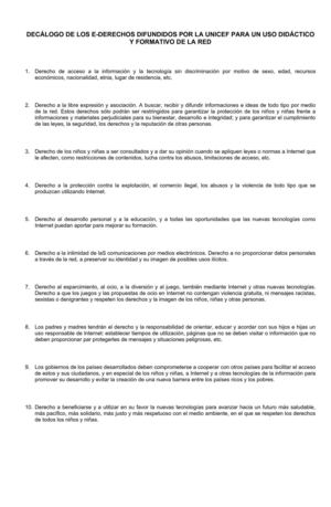 E-DERECHOS DIFUNDIDOS POR LA UNICEF