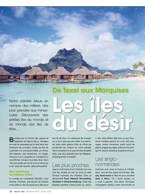 Les îles du désir (magazine Explorer)
