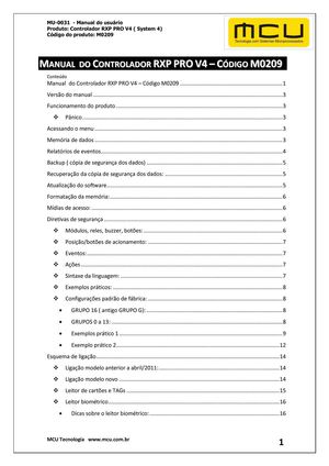 M0209 CONTROLADOR MASTER PRO V4 Manual
