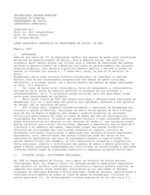 SOBRE LABORATÓRIO GEMOLÓGICO DO DEPARTAMENO DE FÍSICA  DA UEM