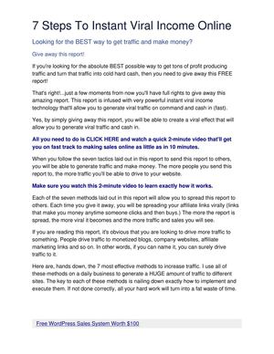 7 Steps To Instant Viral Income Online