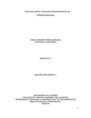 Trabajo de campo e Investigación Manual de Correspondencia