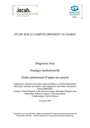 HISPAFRICA ÉTUDE SUR LE CODÉVELOPPEMENT AU MAROC