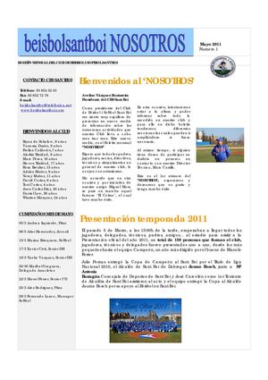beisbolsantboi NOSOTROS. Numero 1. Mayo 2011