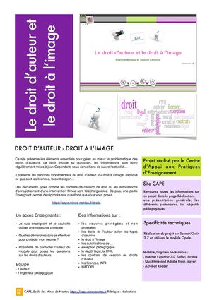 Le droit d'auteur et le droit à l'image