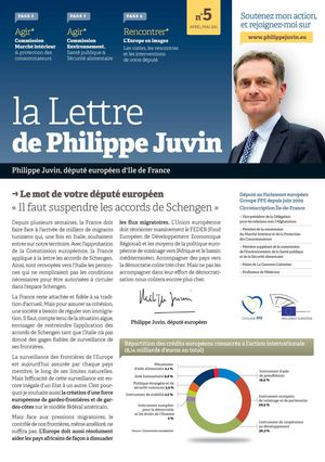 Lettre parlementaire Philippe Juvin Avril, Mai 2011
