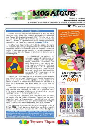 Bulletin Mosaïque 103 mai 2011