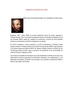 Biografía san Ignacio De Loyola
