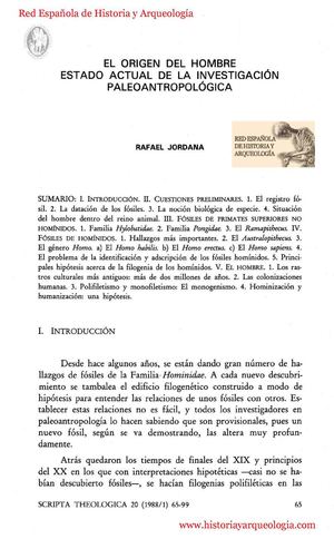 Estado actual de las investigaciones paleoarqueológicas