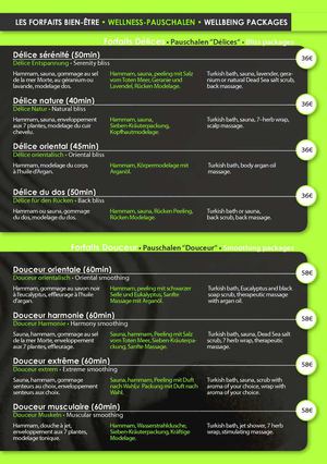 CHM-Montalivet - Les forfaits et cures