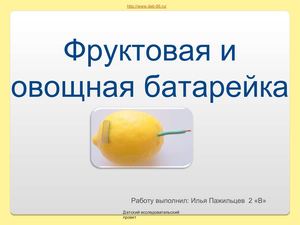 Фруктовая и овощная батарейка