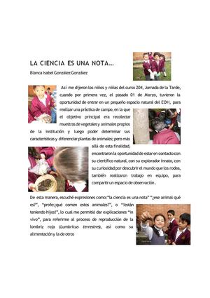 La ciencia es una nota