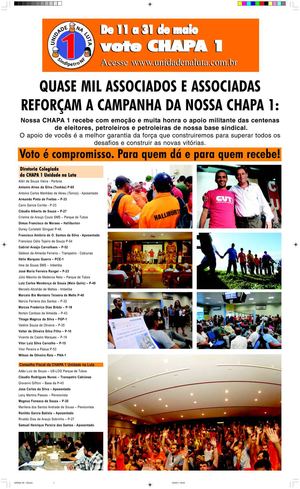 de 11 a  31 de maio vote chapa 1