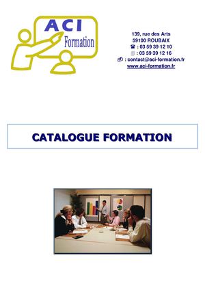 Catalogue Formation ACI FORMATION 2011