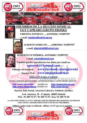 MIEMBROS DE LA SECCIÓN SINDICAL UGT CAPRABO