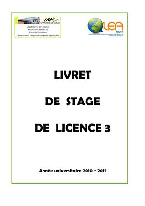 Livret de stage