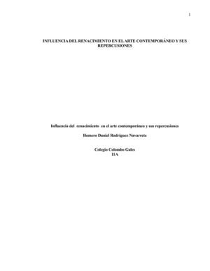 Monografia de artes (Relacion del renacimiento y la contemporaneidad.) 