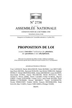 PROPOSITION DE LOI 2738
