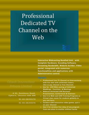 Hardware Equipments and Software For Live Webcast and Live Stream