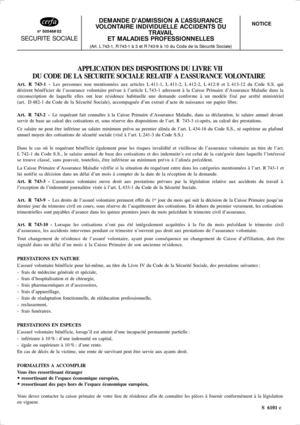 MALADIE PROFESSIONNELLE - formulaire S6101