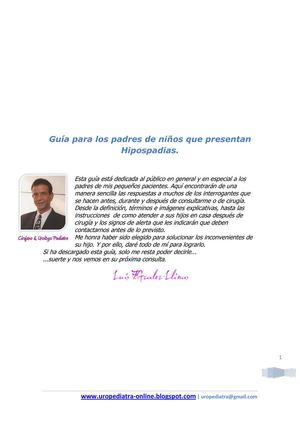 Guía para los padres de niños que presentan Hipospadias