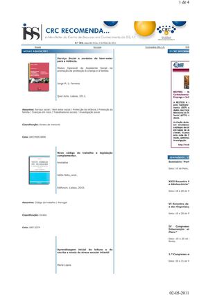 CRC Recomenda.​.. (n.º 364, 02-05-2011​)