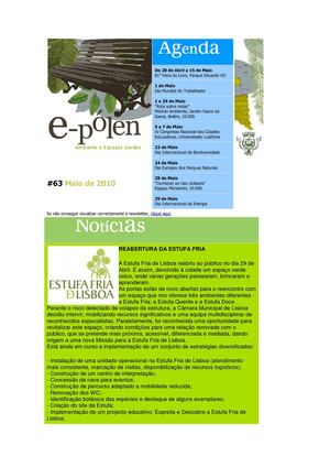 Newsletter E-Pólen Maio 11