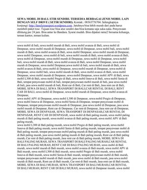 RP 175 RIBU PER 24 JAM INFORMASI SEWA MOBIL L300 DI BALI PALING MURAH, INFORMASI SEWA MOBIL PREGIO DI BALI PALING MURAH, INFORMASI SEWA MOBIL INNOVA DI BALI PALING MURAH,