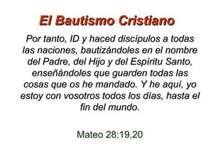 El Bautismo Cristiano