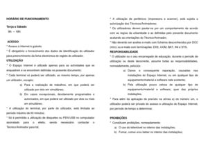 Norma de Funcionamento - Espaço Internet