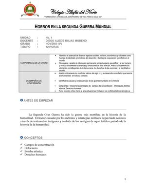 UNIDAD DIDÁCTICA HORROR EN LA SEGUNDA GUERRA MUNDIAL 9º-2011