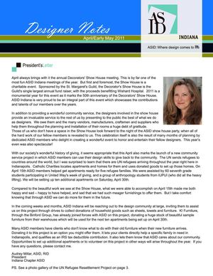 ASID April 2011 Newsletter