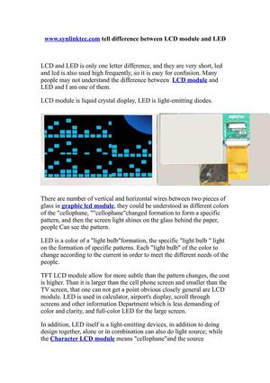 www.synlinktec.com tell the difference between LCD module and LED