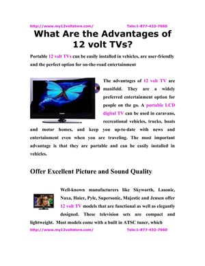 What are the advantages of 12 volt TV ?