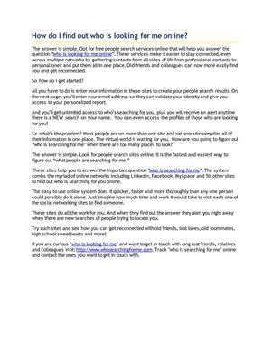 How do I find out who is looking for me online?