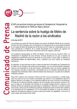 Comunicado de Prensa: Metro