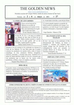 THE GOLDEN NEWS. Nº 27