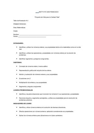 Talleres de nivelacion 