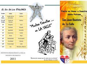 Fista en Honor a Nuestro santo patrono San Juan Bautista de la Salle